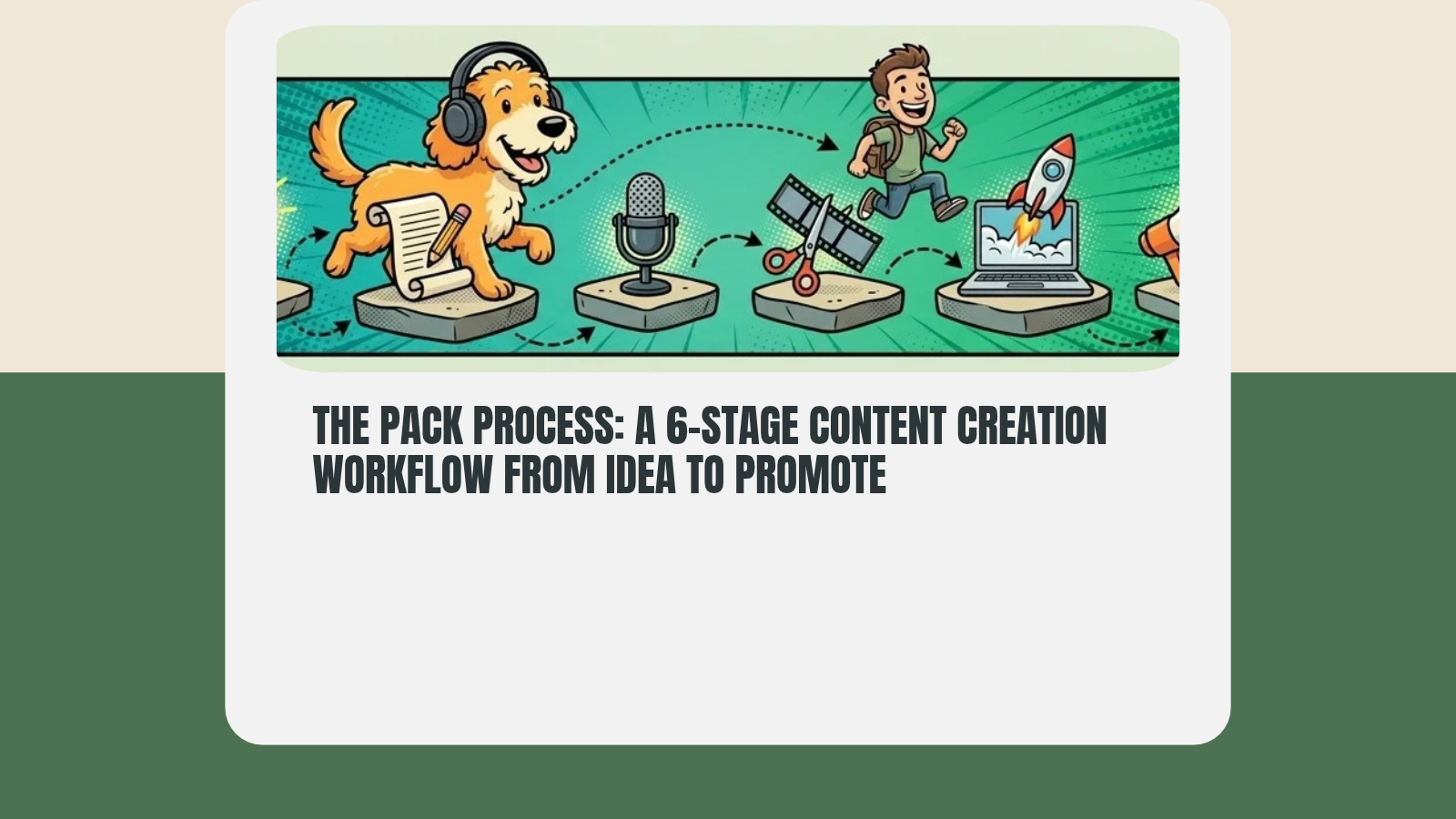 Open Graph / Twitter / LinkedIn asset for The Pack Process: A 6-Stage Content Creation Workflow From Idea to Promote